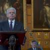 24:  LIVE ANOTHER DAY:   President Heller (William Devane, L) addresses Parliament while the British Prime Minister Davies (guest star Stephen Fry, C) looks on in the "1:00 PM - 2:00 PM" episode of 24:  LIVE ANOTHER DAY airing Monday, May 12 (9:00-10:00 PM ET/PT) on FOX.  ©2014 Fox Broadcasting Co. Cr: Daniel Smith/FOX