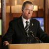 24:  President Logan (Gregory Itzin) holds a press conference in the 24 episode "11:00 PM - 12:00 AM" airing on Monday, April 10 (9:00-10:00 PM ET/PT) on FOX.  ©2006 Fox Broadcasting Co.  Cr:  Kelsey McNeal/FOX