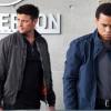 ALMOST HUMAN: Det. John Kennex (Karl Urban, L) and Dorian (Michael Ealy, R) battle an intense and futuristic hostage situation in the &quot;Are You Receiving?&quot; episode of ALMOST HUMAN, airing Monday Nov. 25 (8:00-9:00 PM ET/PT) on FOX. &#xa9;2013 Fox Broadcasting Co. Cr: Liane Hentscher/FOX