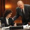 THE PEOPLE v. O.J. SIMPSON: AMERICAN CRIME STORY "From the Ashes of Tragedy" Episode 101 (Airs Tuesday, February 2, 10:00 pm/ep) -- Pictured: (l-r) Sarah Paulson as Marcia Clark, Christian Clemenson as Bill Hodgman. CR: Ray Mickshaw/FX