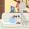 AMERICAN DAD: Roger and Klaus spill wine on the Smith's brand-new couch, and vow never to tell the other family members by sitting on the stained spot for the rest of their lives in the all-new &quot;Rubberneckers&quot; episode of AMERICAN DAD airing Sunday, April 27 (7:30-8:00 PM ET/PT) on FOX. AMERICAN DAD &#x2122; and &#xa9; 2014 TCFFC ALL RIGHTS RESERVED.