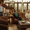 ANGER MANAGEMENT: Episode 9: Charlie's Dad Visits (Airs Thursday, August 16, 9:30 pm e/p) L-R: Charlie Sheen as Charlie Goodson, Michael Arden as Patrick, Barry Corbin as Ed, Noureen DeWulf as Lacey. Photo: Greg Gayne/FX Network
