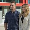 Arrow -- "The Calm" -- Image AR301b_0021bc -- Pictured (L-R): Stephen Amell as Oliver Queen and Katie Cassidy as Laurel Lance -- Photo: Cate Cameron/The CW -- ÃÂ© 2014 The CW Network, LLC. All Rights Reserved.