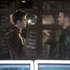Arrow -- "The Brave and the Bold" -- Image AR308b_0035b -- Pictured (L-R): Grant Gustin as Barry Allen/The Flash and Stephen Amell as Olliver Queen/The Arrow -- Photo: Cate Cameron/The CW -- ÃÂ© 2014 The CW Network, LLC. All Rights Reserved.