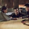 Arrow -- "Canaries" -- Image AR313C_0212b -- Pictured (L-R): Willa Holland as Thea Queen, Stephen Amell as Oliver Queen, and Colton Haynes as Roy Harper / Arsenal -- Photo: Dean Buscher/The CW -- ÃÂ© 2015 The CW Network, LLC. All Rights Reserved.