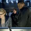 Arrow -- "My Name is Oliver Queen" -- Image AR323B_0009b -- Pictured (L-R): Emily Bett Rickards as Felicity Smoak, John Barrowman as Malcolm Merlyn, David Ramsey as John Diggle and Stephen Amell as Oliver Queen -- Photo: Liane Hentscher/The CW -- ÃÂ© 2015 The CW Network, LLC. All Rights Reserved.