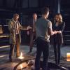 Arrow -- "Haunted" -- Image AR404B_0027b.jpg -- Pictured (L-R) Matt Ryan as Constantine, Paul Blackthorne as Detective Quentin Lance, Stephen Amell as Oliver Queen and Katie Cassidy as Laurel Lance -- Photo: Cate Cameron/ The CW -- ÃÂ© 2015 The CW Network, LLC. All Rights Reserved.