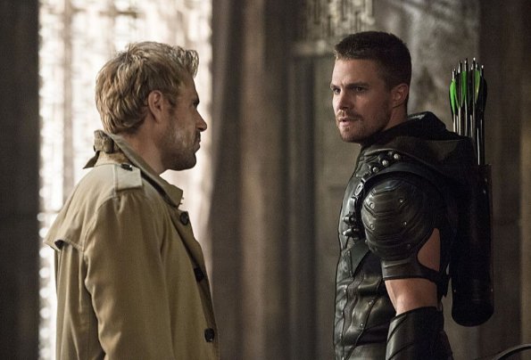 Arrow -- "Haunted" -- Image AR404B_0351b.jpg -- Pictured (L-R): Matt Ryan as Constantine and Stephen Amell as The Arrow -- Photo: Cate Cameron/ The CW -- é 2015 The CW Network, LLC. All Rights Reserved. Arrow -- "Haunted" -- Image AR404B_0351b.jpg -- Pictured (L-R): Matt Ryan as Constantine and Stephen Amell as The Arrow -- Photo: Cate Cameron/ The CW -- é 2015 The CW Network, LLC. All Rights Reserved.