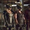 Arrow -- "Legends of Yesterday" -- Image AR408B_0166b.jpg -- Pictured (L-R): Ciara Renee as Hawkgirl, Falk Hentschel as Hawkman and Grant Gustin as The Flash -- Photo: Katie Yu/ The CW -- ÃÂ© 2015 The CW Network, LLC. All Rights Reserved.