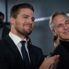 Arrow -- "Unchained" -- Image AR412B_0469r.jpg -- Pictured (L-R): Stephen Amell as Oliver Queen and Tom Amandes as Noah Kuttler/Calculator -- Photo: Liane Hentscher/ The CW -- ÃÂ© 2016 The CW Network, LLC. All Rights Reserved.
