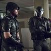Arrow -- "Code of Silence" -- Image AR414A_0012b.jpg -- Pictured (L-R):  Stephen Amell as The Arrow, David Ramsey as John Diggle/Spartan, and Willa Holland as Thea Queen / Speedy -- Photo: Katie Yu/ The CW -- ÃÂ© 2016 The CW Network, LLC. All Rights Reserved.