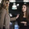 Arrow -- "Taken" -- Image AR415b_0180b.jpg -- Pictured (L-R): Katie Cassidy as Laurel Lance/Black Canary and Anna Hopkins as Samantha -- Photo: Bettina Strauss/ The CW -- ÃÂ© 2016 The CW Network, LLC. All Rights Reserved.