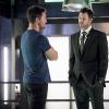 Arrow -- "Human Target" -- Image AR505a_0056b.jpg -- Pictured (L-R): Stephen Amell as Oliver Queen and Will Traval as Christopher Chance/Human Target -- Photo: Dean Buscher/The CW -- ÃÂ© 2016 The CW Network, LLC. All Rights Reserved.