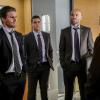Arrow -- "The Sin-Eater" -- Image AR514a_0083b.jpg -- Pictured (L-R): Stephen Amell as Oliver Queen, Josh Segarra as Adrian Chase, Paul Blackthorne as Quentin Lance and Adrian Holmes as Captain Frank Pike -- Photo: Robert Falconer/The CW -- ÃÂ© 2017 The CW Network, LLC. All Rights Reserved.