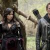 Arrow -- "Lian Yu" -- Image AR523a_0380b.jpg -- Pictured (L-R): Katrina Law as Nyssa al Ghul and John Barrowman as Malcolm Merlyn -- Photo: Jack Rowand/The CW -- ÃÂ© 2017 The CW Network, LLC. All Rights Reserved.