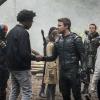 Arrow -- "Lian Yu" -- Image AR523a_0502b.jpg -- Pictured (L-R): Deathstroke, Echo Kellum as Curtis Holt/Mr.Terrific, Anne Hopkins as Samantha, Stephen Amell as Oliver Queen/The Green Arrow, John Barrowman as Malcolm Merlyn, and Emily Bett Rickards as Felicity Smoak -- Photo: Jack Rowand/The CW -- ÃÂ© 2017 The CW Network, LLC. All Rights Reserved.