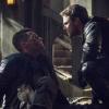 Arrow -- "Lian Yu" -- Image AR523b_0454b.jpg -- Pictured (L-R): Josh Segarra as Adrian Chase and Stephen Amell as Oliver Queen/The Green Arrow -- Photo: Dean Buscher /The CW -- ÃÂ© 2017 The CW Network, LLC. All Rights Reserved.