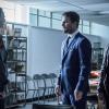 Arrow -- "Deathstroke Returns" -- Image AR605b_0034b.jpg -- Pictured (L-R): Paul Cowling as the Warden, Stephen Amell as Oliver Queen, and Manu Bennett as Slade Wilson/Deathstroke -- Photo: Cate Cameron/The CW -- ÃÂ© 2017 The CW Network, LLC. All Rights Reserved.