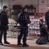 Arrow -- "Promises Kept" -- Image AR606a_0058b.jpg -- Pictured (L-R): Liam Hall as Kane Wolfman, Manu Bennett as Slade Wilson/Deathstroke, Stephen Amell as Oliver Queen, and Kris Holden-Reid as Nylander -- Photo: Jack Rowand/The CW -- ÃÂ© 2017 The CW Network, LLC. All Rights Reserved.