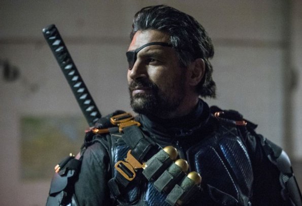 Arrow -- "Promises Kept" -- Image AR606a_0065b.jpg -- Pictured: Manu Bennett as Slade Wilson/Deathstroke -- Photo: Jack Rowand/The CW -- ÃÂ© 2017 The CW Network, LLC. All Rights Reserved.