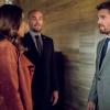 Arrow -- "Brothers in Arms" -- Image Number: AR617b_0238.jpg -- Pictured (L-R): Juliana Harkavy as Dinah Drake/Black Canary, Paul Blackthorne as Quentin Lance and Stephen Amell as Oliver Queen/Green Arrow -- Photo: Jack Rowand/The CW -- ÃÂ© 2018 The CW Network, LLC. All rights reserved.