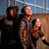 Arrow -- "The Ties That Bind" -- Image Number: AR622a_0069.jpg -- Pictured (L-R): David Ramsey as John Diggle/Spartan, Stephen Amell as Oliver Queen/Green Arrow and Juliana Harkavy as Dinah Drake/Black Canary -- Photo: Robert Falconer/The CW -- ÃÂ© 2018 The CW Network, LLC. All Rights Reserved.