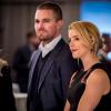 Arrow -- "Unmasked" -- Image Number: AR708a_0398b -- Pictured (L-R): Stephen Amell as Oliver Queen/Green Arrow and Emily Bett Rickards as Felicity Smoak -- Photo: Dean Buscher/The CW -- ÃÂ© 2018 The CW Network, LLC. All Rights Reserved.