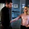Arrow -- "Star City Slayer" -- Image Number: AR713a_0478b -- Pictured (L-R): Stephen Amell as Oliver Queen/Green Arrow and Emily Bett Rickards as Felicity Smoak -- Photo: Jack Rowand/The CW -- ÃÂ© 2019 The CW Network, LLC. All Rights Reserved.