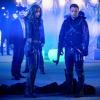 Arrow -- "Star City 2040" -- Image Number: AR716a_471b.jpg -- Pictured (L-R): Juliana Harkavy as Dinah Drake/Black Canary and Colton Haynes as Roy Harper/Arsenal  -- Photo: Jack Rowand/The CW -- ÃÂ© 2019 The CW Network, LLC. All Rights Reserved.