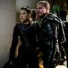 Arrow -- "Inheritance" -- Image Number: AR717a_0130b -- Pictured (L-R): Sea Shimooka as Emiko Queen, Stephen Amell as Oliver Queen/Green Arrow and Rick Gonzalez as Rene Ramirez/Wild Dog -- Photo: Jack Rowand/The CW -- ÃÂ© 2019 The CW Network, LLC. All Rights Reserved.