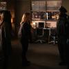 Arrow -- "Living Proof" -- Image Number: AR721a_0064r.jpg -- Pictured (L-R): Kacey Rohl as Alena Whitlock, Emily Bett Rickards as Felicity Smoak and Danny Wattley as Sergeant Bingsley -- Photo: Jack Rowand/The CW -- ÃÂ© 2019 The CW Network, LLC. All Rights Reserved.
