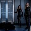 Arrow -- "You Have Saved This City" -- Image Number: AR722A_0374b.jpg -- Pictured (L-R): Juliana Harkavy as Dinah Drake/Black Canary and Katie Cassidy as Laurel Lance/Black Siren -- Photo: Jack Rowand/The CW -- ÃÂ© 2019 The CW Network, LLC. All Rights Reserved.