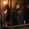 Arrow -- "Leap of Faith" -- Image Number: AR803b_0203b.jpg -- Pictured: Willa Holland as Thea Queen, Lexa Doig as Talia Al Ghul and Stephen Amell as Oliver Queen/Green Arrow -- Photo: Dean Buscher/The CW -- © 2019 The CW Network, LLC. All Rights Reserved.