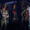 Arrow -- "Crisis on Infinite Earths: Part Four" -- Image Number: AR808B_0121r.jpg -- Pictured (L-R): Caity Lotz as Sara Lance/White Canary, Ruby Rose as Kate Kane/Batwoman, David Harewood as Hank Henshaw/J\'onn J\'onzz and Melissa Benoist as Kara/Supergirl -- Photo: Dean Buscher/The CW -- © 2019 The CW Network, LLC. All Rights Reserved.