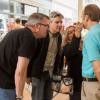 BTS, Vince Gilligan, Bob Odenkirk as Jimmy McGill - Better Call Saul _ Season 3, Episode 1 - Photo Credit: Michele K. Short/AMC/Sony Pictures Television