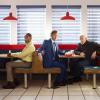 Bob Odenkirk as Jimmy McGill, Giancarlo Esposito as Gustavo "Gus" Fring, Jonathan Banks as Mike Ehrmantraut - Better Call Saul _ Season 3, Gallery - Photo Credit: Robert Trachtenberg/AMC/Sony Pictures Television