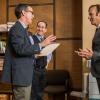 Michael Naughton as Seymour, Andrew Friedman as Mr. Neff, Bob Odenkirk as Jimmy McGill - Better Call Saul _ Season 4, Episode 2 - Photo Credit: Nicole Wilder/AMC/Sony Pictures Television