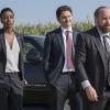 Condola Rashad as Kate Sacker, Toby Leonard Moore as Bryan Connerty and Paul Giamatti as Chuck Rhoades in Billions (Season 1, Episode 05). - Photo:  Jeff Neumann/SHOWTIME - Photo ID:  Billions_104_1577.R
