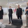 Maggie Siff and Wendy Rhoades, Asia Kate Dillon as Taylor, David Costabile as Mike "Wags" Wagner and Kelly Aucoin as "Dollar" Bill Stearn in BILLIONS (Season 3, Episode 01, "Tie Goes to the Runner"). - Photo: Jeff Neumann/SHOWTIME - Photo ID: BILLIONS_301_1271.R.jpg