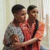 Black Lightning -- "The Book Of Consequences: Chapter One: Rise of the Green Light Babies" -- Image BLK201a_0319b.jpg -- Pictured (L-R): Christine Adams as Lynn and Nafessa Williams as Anissa -- Photo: Quantrell D. Colbert/The CW -- ÃÂ© 2018 The CW Network, LLC. All rights reserved