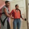 Black Lightning -- "The Book Of Consequences: Chapter One:  Rise of the Green Light Babies" -- Image BLK201a_0332b.jpg -- Pictured (L-R): Christine Adams as Lynn and Nafessa Williams as Anissa -- Photo: Quantrell D. Colbert/The CW -- ÃÂ© 2018 The CW Network, LLC. All rights reserved