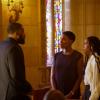 Black Lightning -- "The Book of Resistance: Chapter One" -- Image BLK306b_0027r.jpg -- Pictured (L-R): Cress Williams as Jefferson, Christine Adams as Lynn and Nafessa Williams as Anissa -- Photo: Annette Brown/The CW -- © 2019 The CW Network, LLC. All rights reserved.
