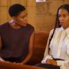 Black Lightning -- "The Book of Resistance: Chapter One" -- Image BLK306b_0159r.jpg -- Pictured (L-R): Christine Adams as Lynn and Nafessa Williams as Anissa -- Photo: Annette Brown/The CW -- © 2019 The CW Network, LLC. All rights reserved.