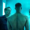 Black Lightning -- "The Book of Resistance: Chapter Two" -- Image Number: BLK307a_0189r.jpg -- Pictured (L-R): James Remar as Gambi, Jordan Calloway as Khalil/Painkiller and Christine Adams as Lynn -- Photo: Annette Brown/The CW -- © 2019 The CW Network, LLC. All rights reserved.