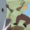 BOB'S BURGERS: Teddy confronts Mr. Fischoeder's mechanical shark in the all-new &quot;The Deepening&quot; episode of BOB'S BURGERS airing Sunday, Nov. 25  (8:30-9:00 PM ET/PT) on FOX.  BOB'S BURGERS &#x2122; and &#xa9; 2012 TCFFC ALL RIGHTS RESERVED.