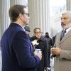 "The Necklace"--Dr. Jason Bull (Michael Weatherly), the brilliant, brash founder of a prolific trial consulting firm, combines psychology, human intuition and high tech data to create winning strategies that steer high-stakes trials in his clients\' favor, on the series premiere of BULL, Tuesday, Sept. 20 (10:00-11:00 PM, ET/PT), on the CBS Television Network. Pictured L-R: Michael Weatherly as Dr. Jason Bull, Dena Tyler as Liberty Davis, and Peter Francis James as Clyde Rutledge Photo: David M. Russell/CBS ÃÂ©2016 CBS Broadcasting, Inc. All Rights Reserved