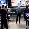 "Ghost In The Machine" -- The cyber team tracks a killer who hacks into a popular online game and tricks gamers into delivering illegal weapons, on CSI: CYBER, on a special night, Tuesday, May 12 (10:01-11:00 PM, ET/PT), on the CBS Television Network.   (L-R) Hayley Kioyoko, James Van Der Beek, Shad Moss, Patricia Aruqette (center), Peter MacNicol and Charlie Koontz Photo: Michael Yarish/CBS ÃÂ©2015 CBS Broadcasting, Inc. All Rights Reserved