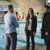 CASTLE - "The Dead Pool" - When a champion swimmer and Olympic hopeful is found dead in a training pool, Castle & Beckett dive in to investigate his murder, and uncover myriad secrets that might have led to his death. Also in the episode, crime fiction authors Michael Connelly and Dennis Lehane guest star, offering Castle their insights into the case over a game of poker, on "Castle," MONDAY, APRIL 11 (10:01-11:00 p.m. ET) on the ABC Television Network. (ABC/MATT KENNEDY)
JUSTIN BRUENING, STANA KATIC, NATHAN FILLION