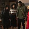 Charmed -- "The Replacement" -- Image Number: CMD118a_0143.jpg -- Pictured (L-R): Melonie Diaz as Mel, Madeleine Mantock as Macy, Ser\'Darius Blain as Galvin and Sarah Jeffery as Maggie -- Photo: Colin Bentley/The CW -- ÃÂ© 2019 The CW Network, LLC. All rights reserved.
