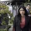 Charmed -- "Red Rain" -- Image Number: CMD121a_0251.jpg -- Pictured (L-R): Melonie Diaz as Mel, Rupert Evans as Harry and Virginia Williams as Charity -- Photo: Colin Bentley/The CW -- ÃÂ© 2019 The CW Network, LLC. All rights reserved.